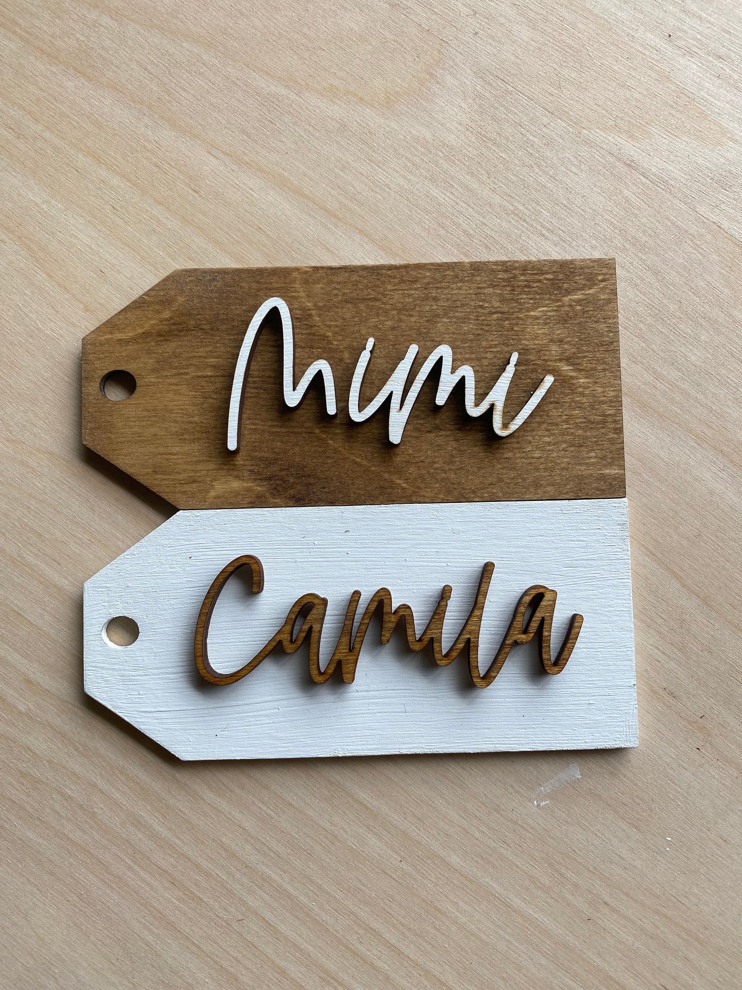 Personalized Wooden Stocking Name Tag