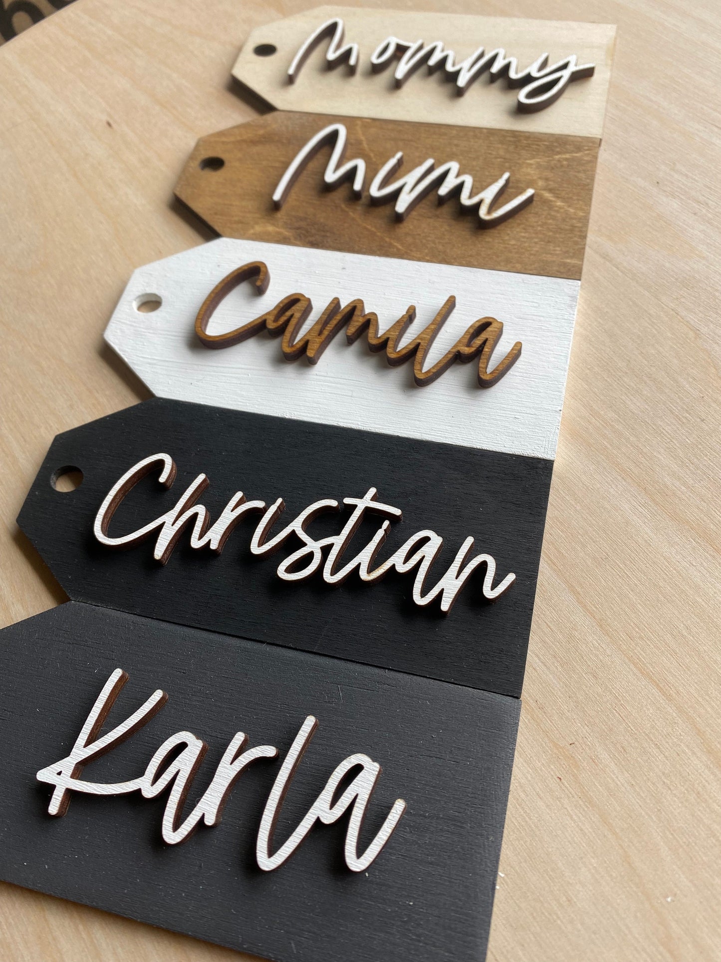 Personalized Wooden Stocking Name Tag