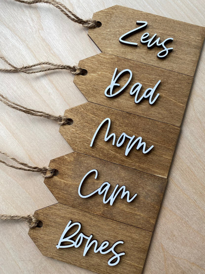 Personalized Wooden Stocking Name Tag