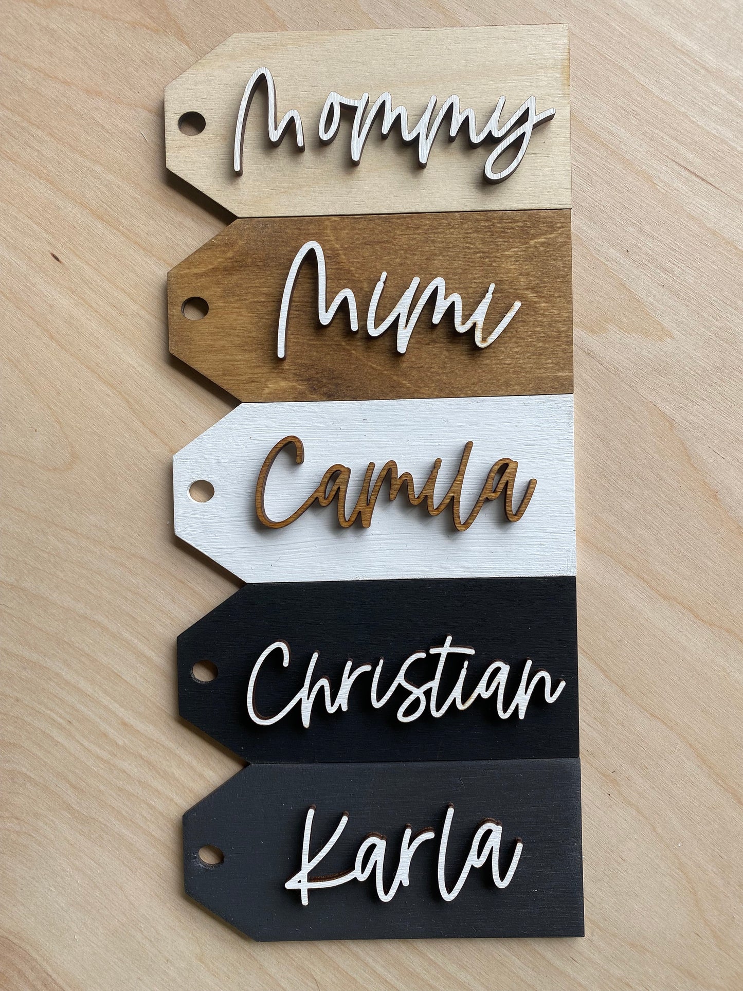 Personalized Wooden Stocking Name Tag