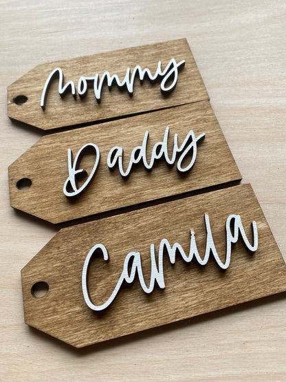 Personalized Wooden Stocking Name Tag