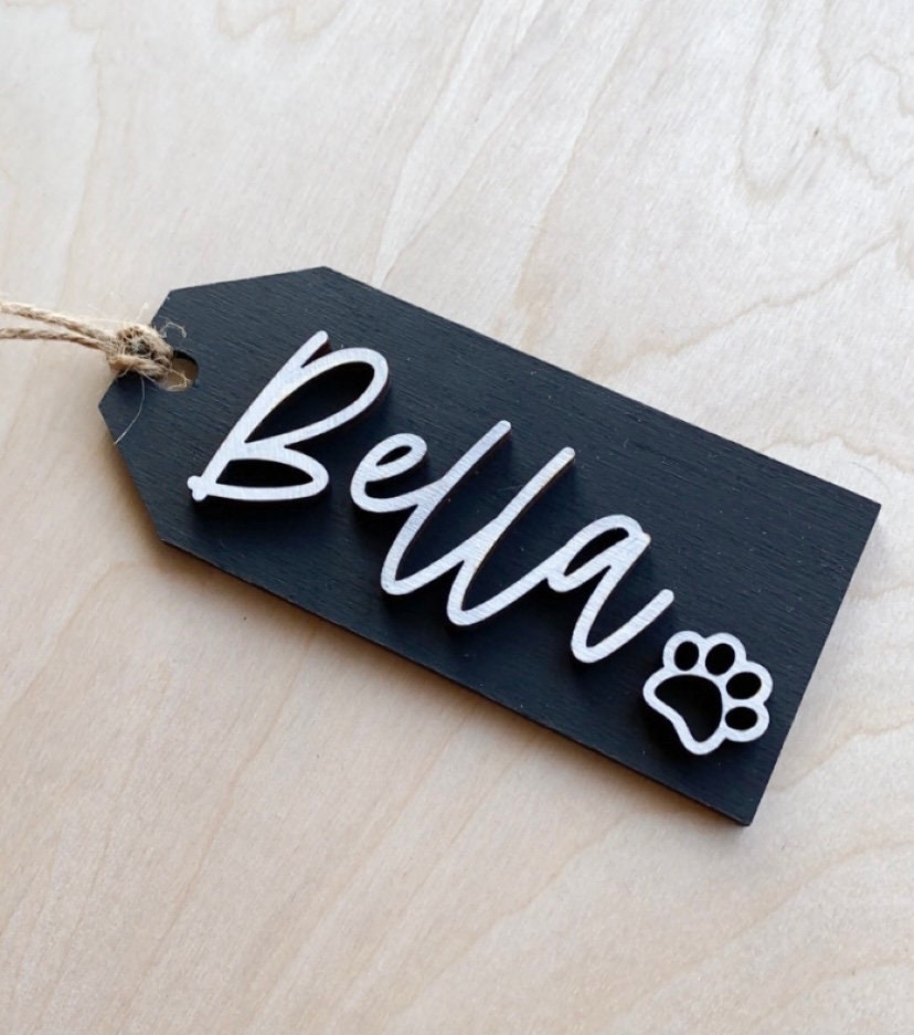 Personalized Wooden Stocking Name Tag