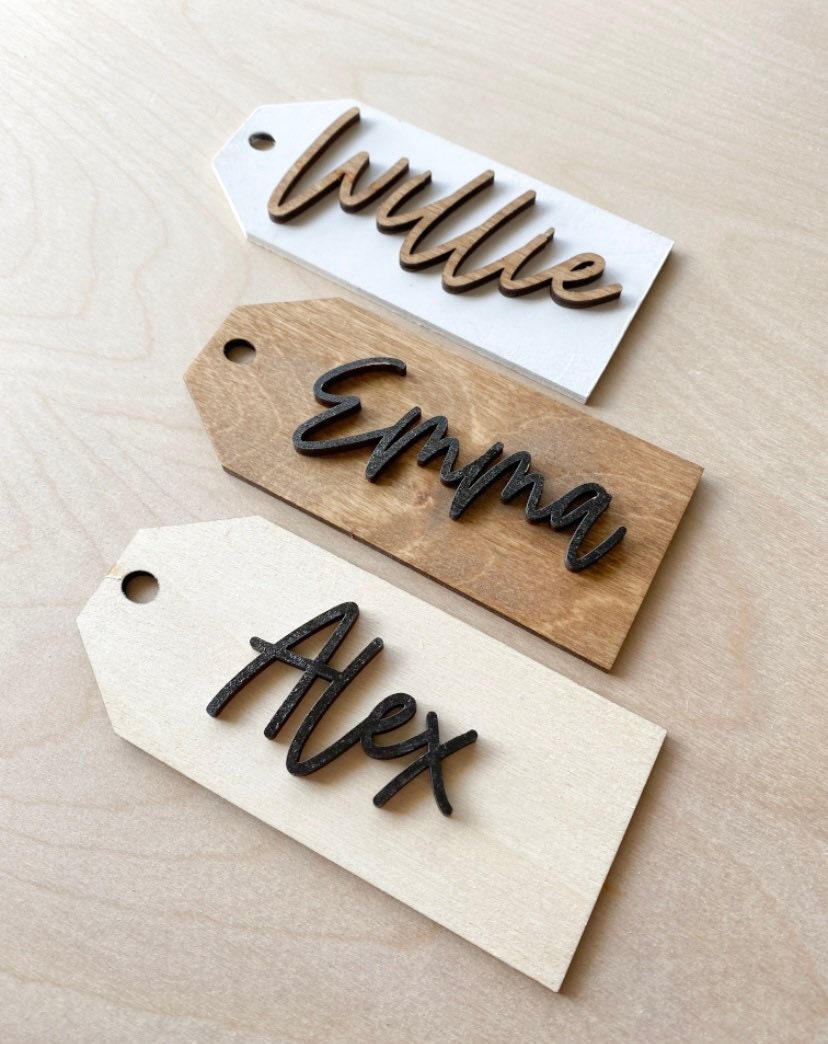 Personalized Wooden Stocking Name Tag