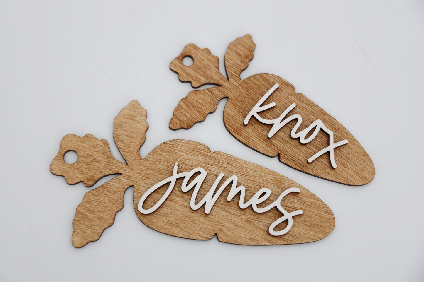 Personalized Easter Basket Tags | Wood Laser Cut Easter Bunny Tag | Easter Egg Tag | Easter Chick Tag | Easter Carrot Tag | Easter Name Tags