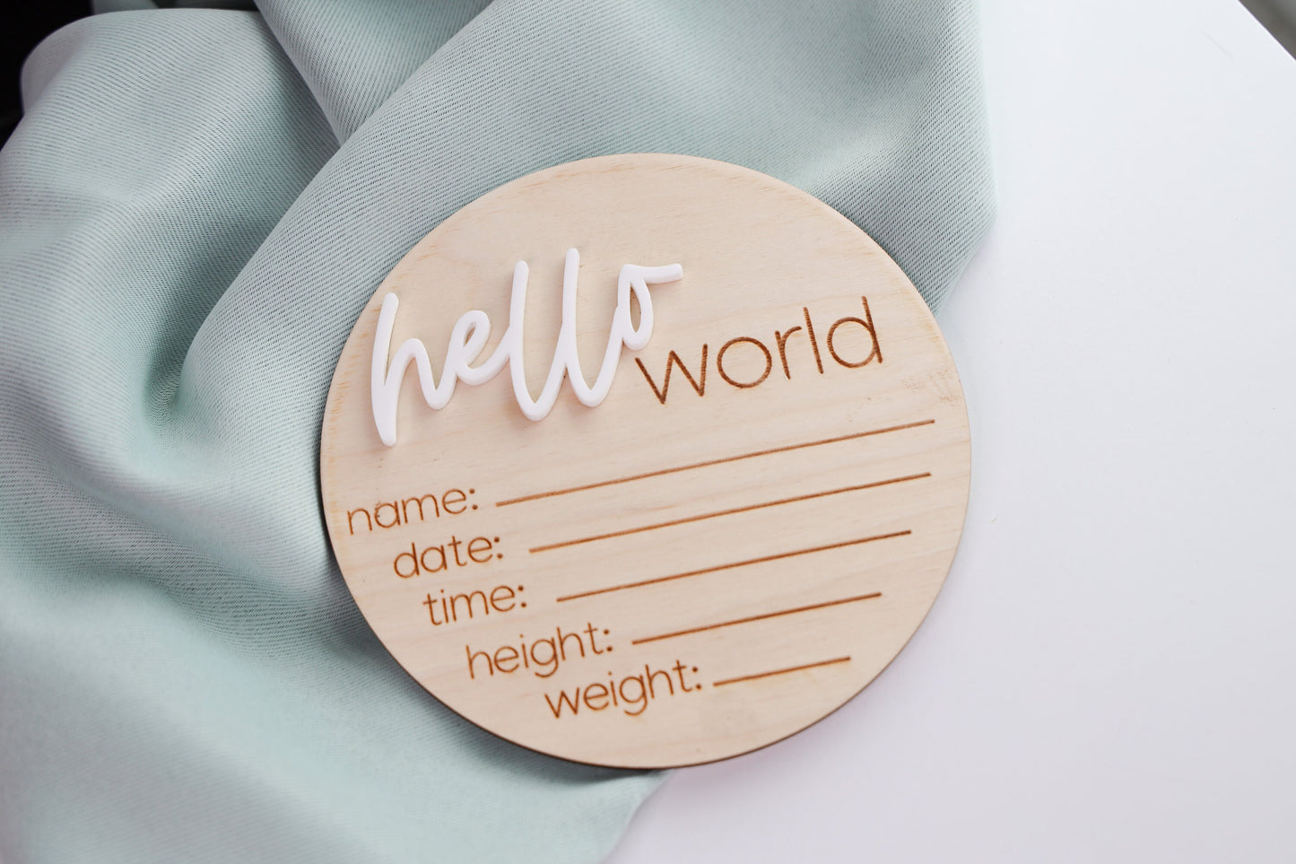 Hello World Birth Announcement Hospital Photo Prop | I’m New Here | New Baby Sign | Custom Wood Sign | Birth Stats Sign | Baby Photo Prop | New Mom Gift